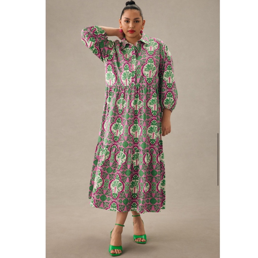 Anthropologie Bettina Tiered Shirt Dress - Size 3X